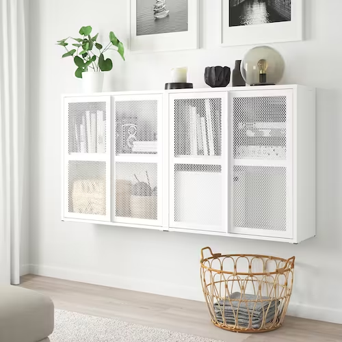 TỦ CÓ CỬA LƯỚI IVAR IKEA - TRẮNG 80x83 cm
