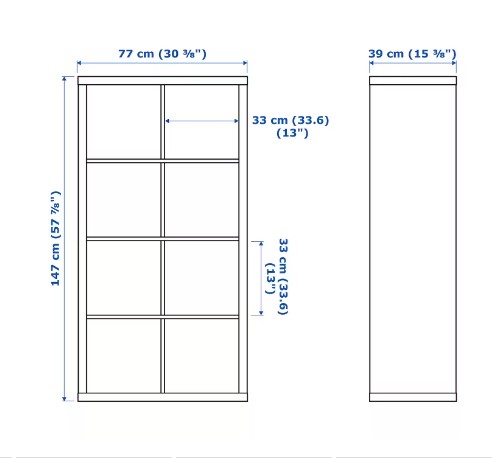 TỦ KỆ KALLAX IKEA - MÀU SỒI 77x147 cm