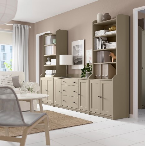 TỦ KỆ KẾT HỢP LƯU TRỮ HAUGA IKEA - BE 279x46x199 cm
