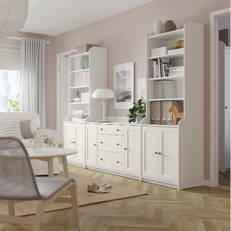 TỦ KỆ KẾT HỢP LƯU TRỮ HAUGA IKEA - TRẮNG 279x46x199 cm