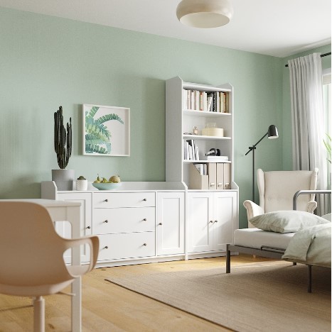 TỦ KỆ LƯU TRỮ HAUGA IKEA - TRẮNG 210x46x199 cm