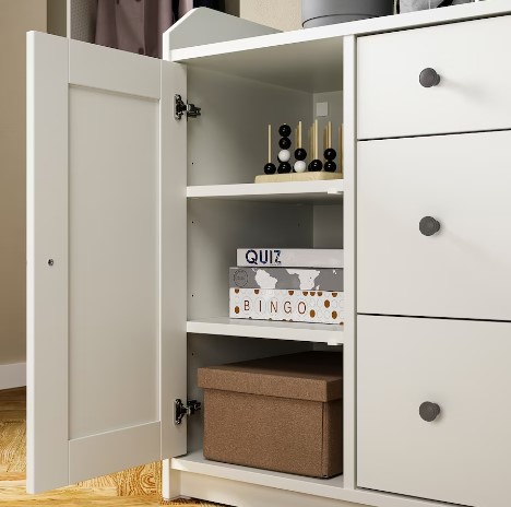 TỦ KỆ LƯU TRỮ HAUGA IKEA - TRẮNG 210x46x199 cm
