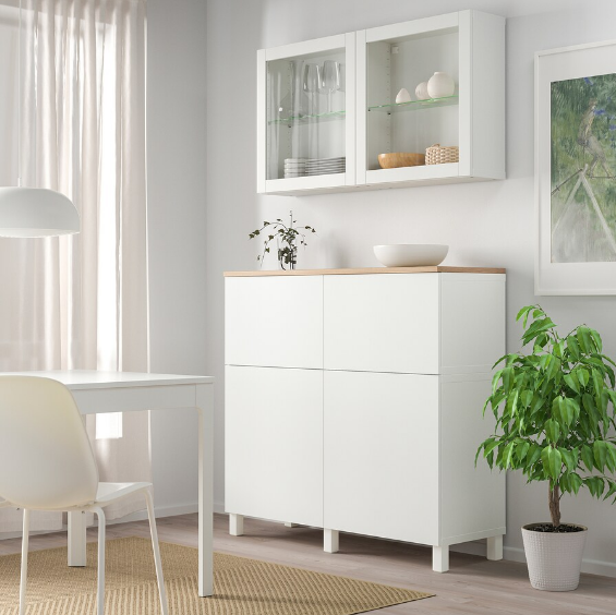 TỦ LƯU TRỮ KẾT HỢP BESTÅ IKEA - TRẮNG/SỒI 120x42x240 cm