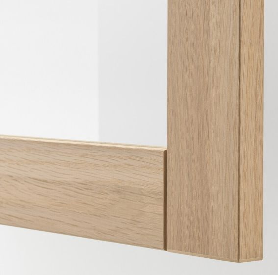 TỦ LƯU TRỮ KẾT HỢP BESTÅ IKEA - MÀU SỒI/KÍNH TRONG 120x42x213 cm