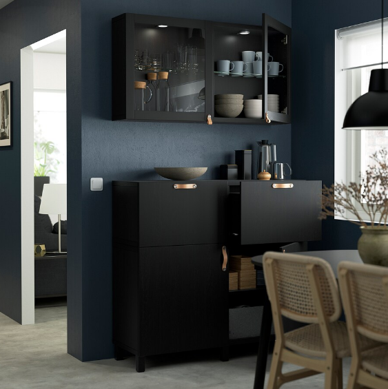 TỦ LƯU TRỮ KẾT HỢP BESTÅ IKEA - NÂU ĐEN 120x42x213 cm