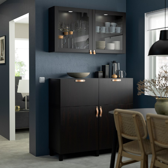 TỦ LƯU TRỮ KẾT HỢP BESTÅ IKEA - NÂU ĐEN 120x42x213 cm