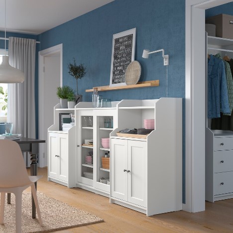 TỦ KẾT HỢP LƯU TRỮ HAUGA IKEA - TRẮNG 244x46x116 cm