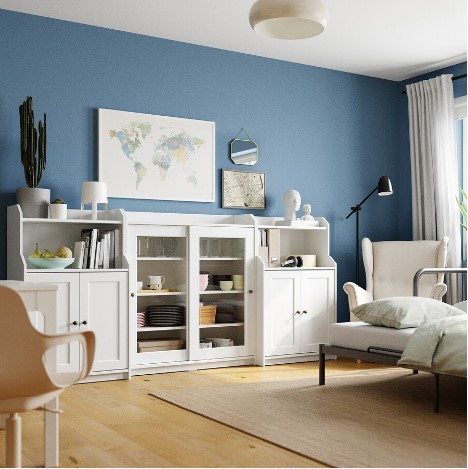 TỦ KẾT HỢP LƯU TRỮ HAUGA IKEA - TRẮNG 244x46x116 cm