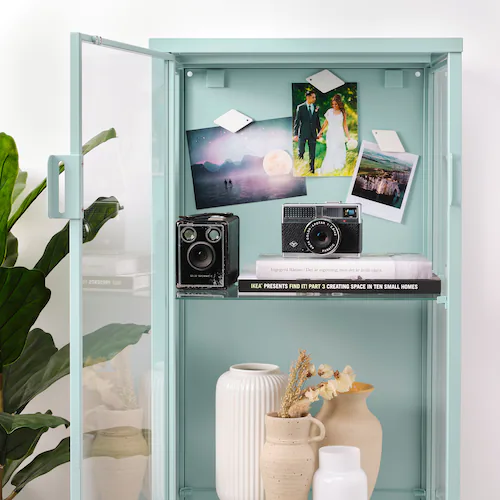 TỦ KÍNH RUDSTA IKEA - Xanh Ngọc 42x37x155 cm