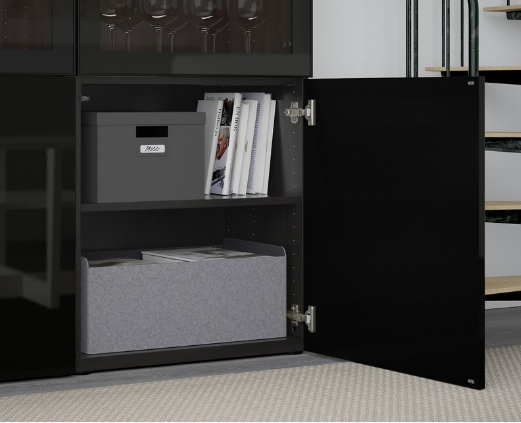 TỦ LƯU TRỮ CÓ CỬA BESTÅ IKEA - ĐEN NÂU 120x42x193 cm