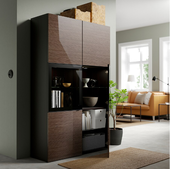 TỦ LƯU TRỮ CÓ CỬA BESTÅ IKEA - NÂU 120x42x193 cm