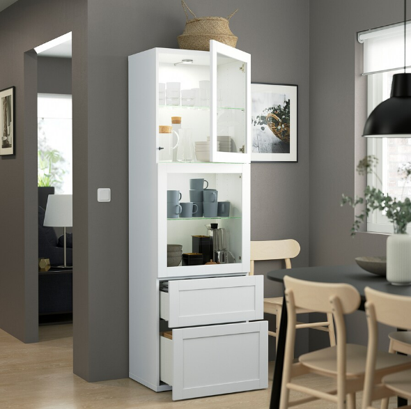 TỦ LƯU TRỮ CÓ CỬA BESTÅ IKEA - TRẮNG 60x42x193 cm