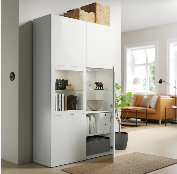 TỦ LƯU TRỮ CÓ CỬA BESTÅ IKEA - TRẮNG 120x42x193 cm