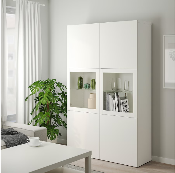 TỦ LƯU TRỮ CÓ CỬA BESTÅ IKEA - TRẮNG 120x42x193 cm