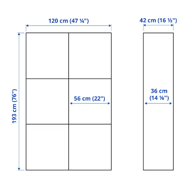 TỦ LƯU TRỮ CÓ CỬA BESTÅ IKEA - TRẮNG 120x42x193 cm