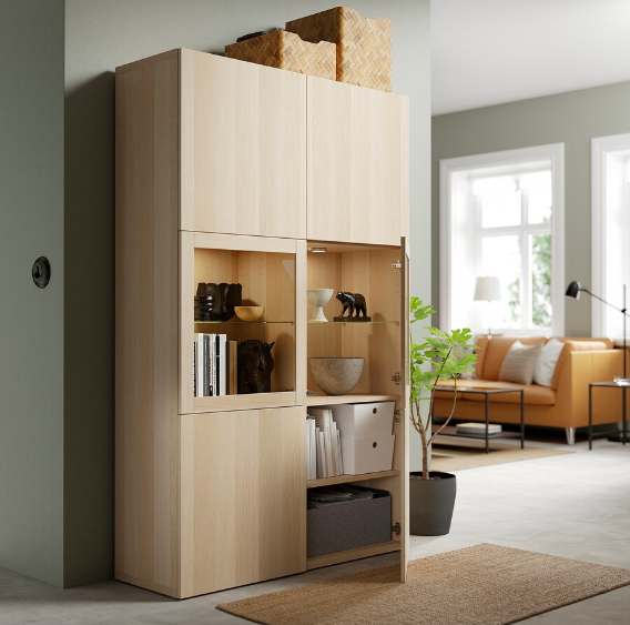 TỦ LƯU TRỮ CÓ CỬA BESTÅ IKEA - MÀU SỒI 120x42x193 cm