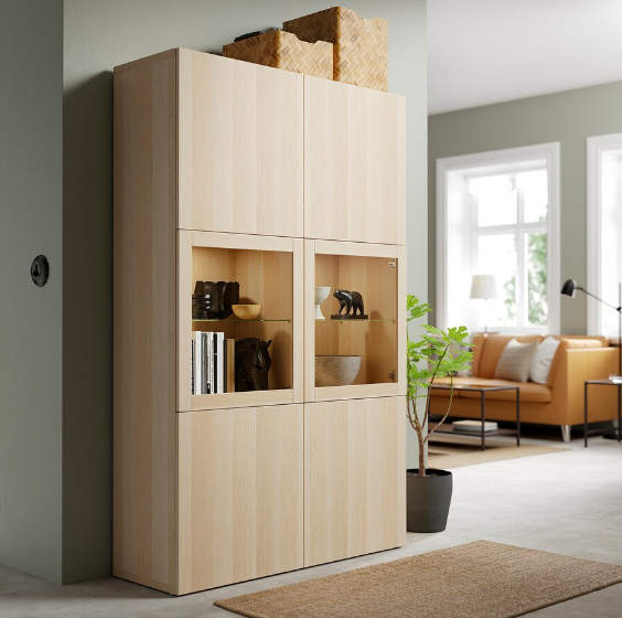 TỦ LƯU TRỮ CÓ CỬA BESTÅ IKEA - MÀU SỒI 120x42x193 cm