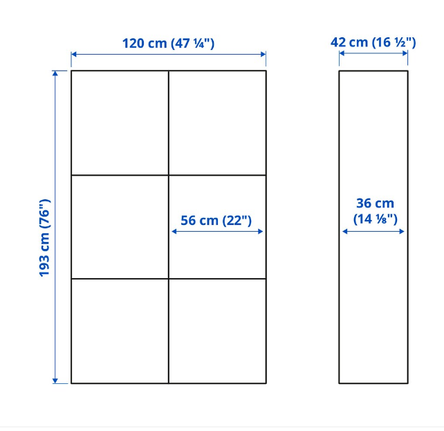 TỦ LƯU TRỮ CÓ CỬA BESTÅ IKEA - MÀU SỒI 120x42x193 cm