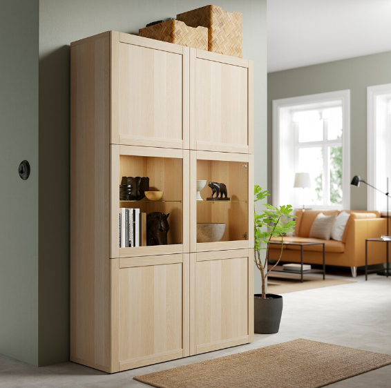 TỦ LƯU TRỮ CÓ CỬA BESTÅ IKEA - MÀU SỒI 120x42x193 cm