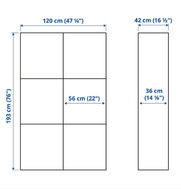 TỦ LƯU TRỮ CÓ CỬA BESTÅ IKEA - MÀU SỒI 120x42x193 cm