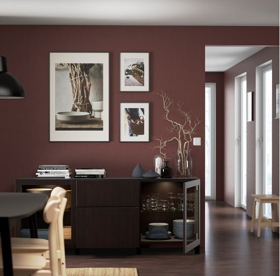 TỦ LƯU TRỮ CÓ NGĂN KÉO BESTÅ IKEA - NÂU ĐEN 180x42x74 cm