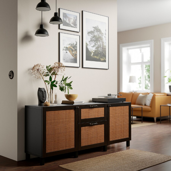 TỦ LƯU TRỮ CÓ NGĂN KÉO BESTÅ IKEA - ĐEN/ NÂU 180x42x74 cm