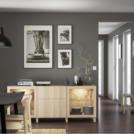 TỦ LƯU TRỮ CÓ NGĂN KÉO BESTÅ IKEA - SỒI 180x42x74 cm