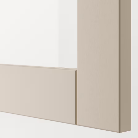TỦ LƯU TRỮ CÓ CỬA KÍNH TRONG SUỐT BESTÅ IKEA - TRẮNG/XÁM NHẠT 60x42x193 cm