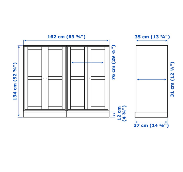 TỦ LƯU TRỮ CÓ CHÂN HAVSTA IKEA - NÂU 162x37x134 cm