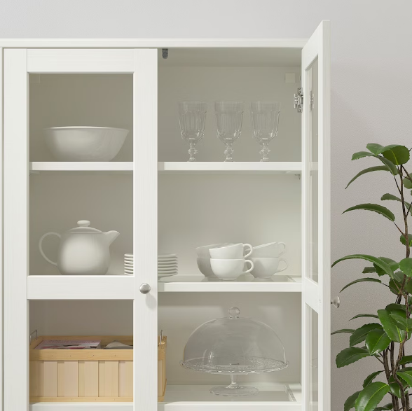 TỦ LƯU TRỮ CÓ CỬA KÍNH HAVSTA IKEA - TRẮNG 162x37x134 cm