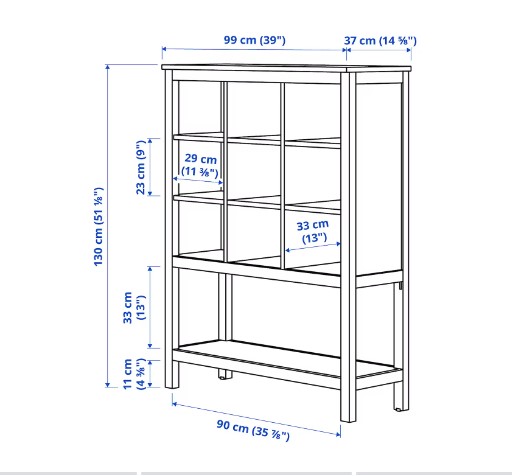 TỦ LƯU TRỮ HEMNES IKEA - NÂU ĐEN 99x130x37 cm