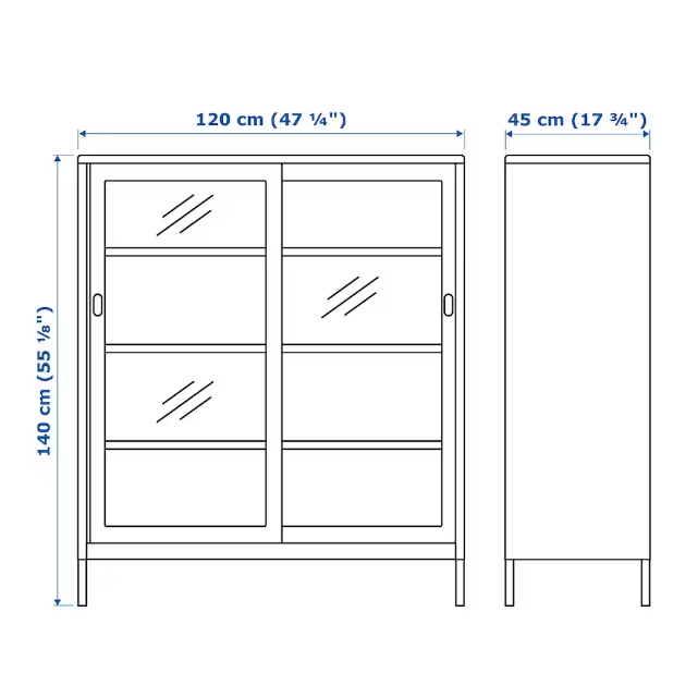 TỦ LƯU TRỮ CỬA TRƯỢT IDANÄS IKEA - BE 120x140 cm