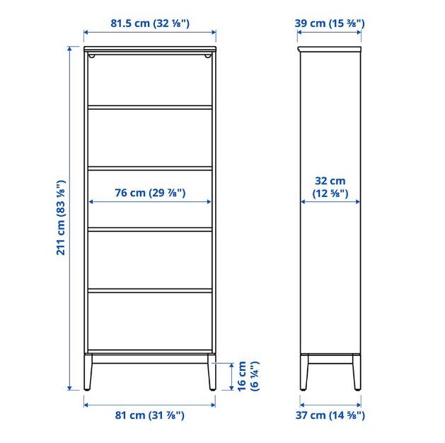 TỦ LƯU TRỮ IDANÄS IKEA - NÂU SẪM 244x39x211 cm