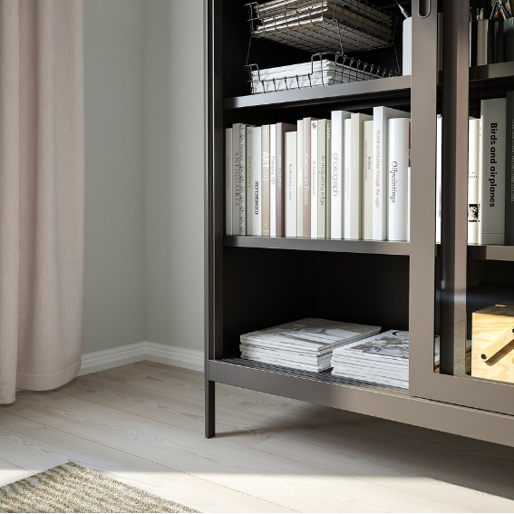TỦ LƯU TRỮ CỬA KÍNH TRƯỢT IDANÄS IKEA - XÁM ĐEN 120x140 cm