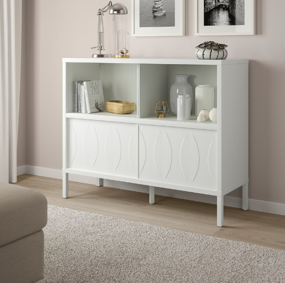 TỦ LƯU TRỮ CỬA TRƯỢT KALKNÄS IKEA - TRẮNG 121x43x98 cm