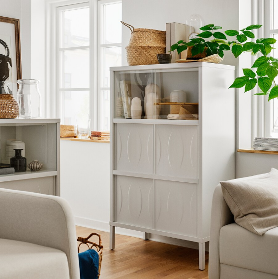 TỦ LƯU TRỮ CỬA TRƯỢT KALKNÄS IKEA - TRẮNG 83x43x137 cm