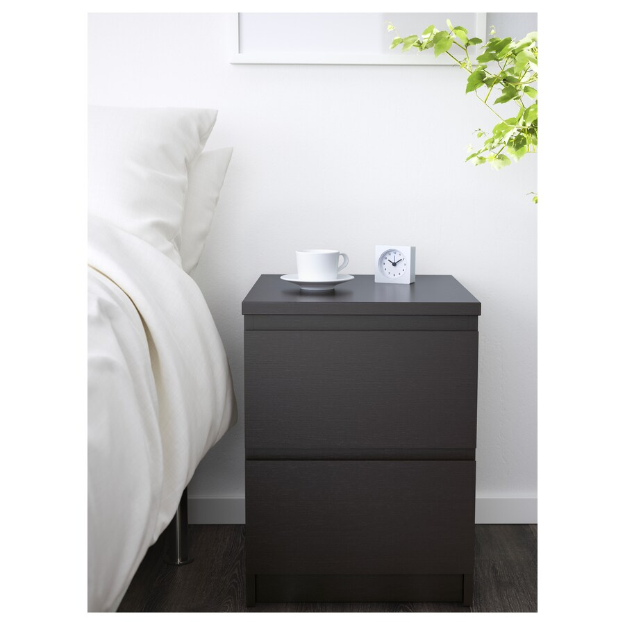 TỦ 2 NGĂN KÉO MALM IKEA - NÂU ĐEN 40x55 cm