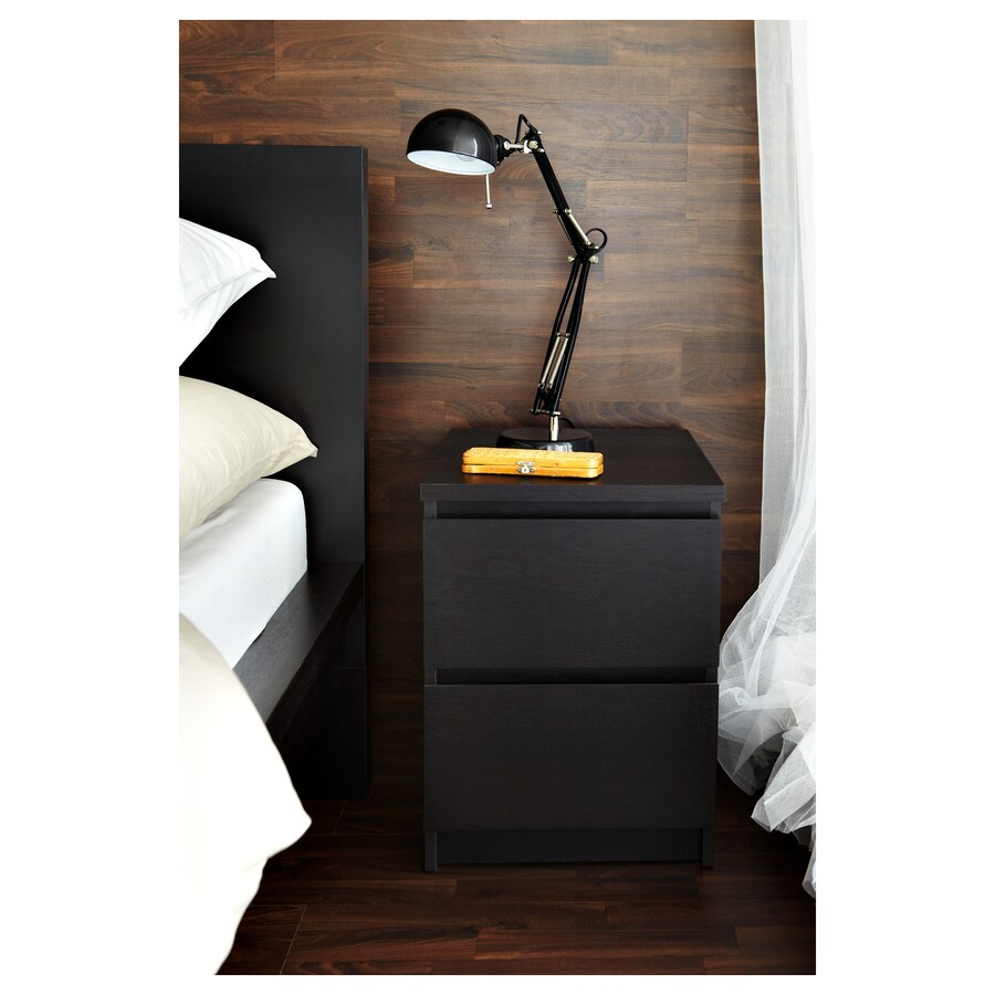 TỦ 2 NGĂN KÉO MALM IKEA - NÂU ĐEN 40x55 cm