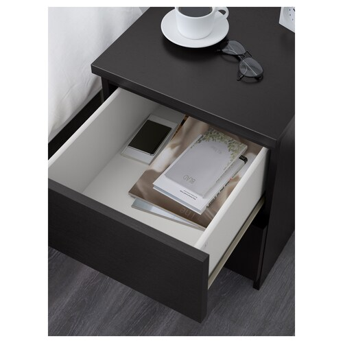 TỦ 2 NGĂN KÉO MALM IKEA - NÂU ĐEN 40x55 cm
