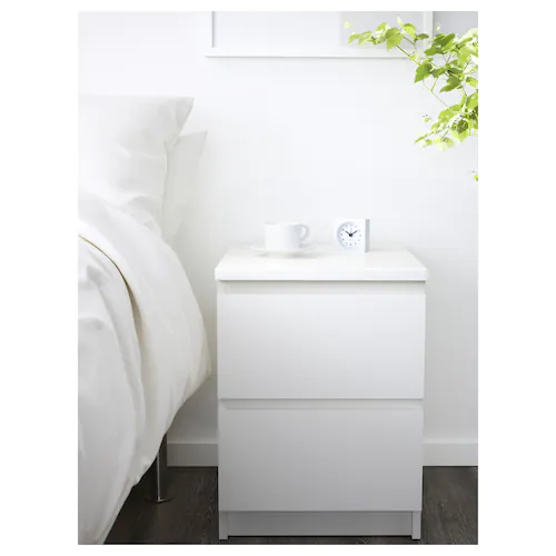 TỦ 2 NGĂN KÉO MALM IKEA - TRẮNG 40x55 cm
