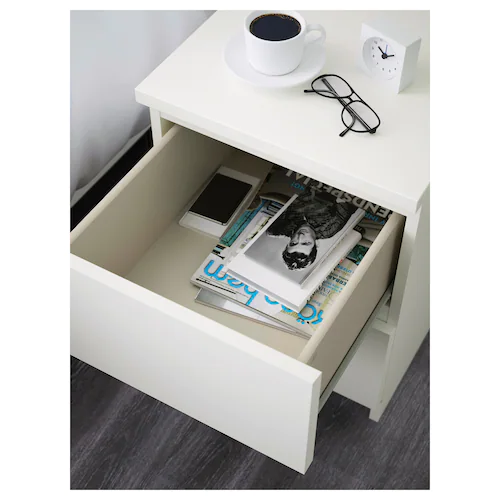 TỦ 2 NGĂN KÉO MALM IKEA - TRẮNG 40x55 cm