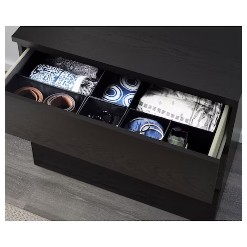 TỦ 3 NGĂN KÉO MALM IKEA - NÂU ĐEN 80x78 cm