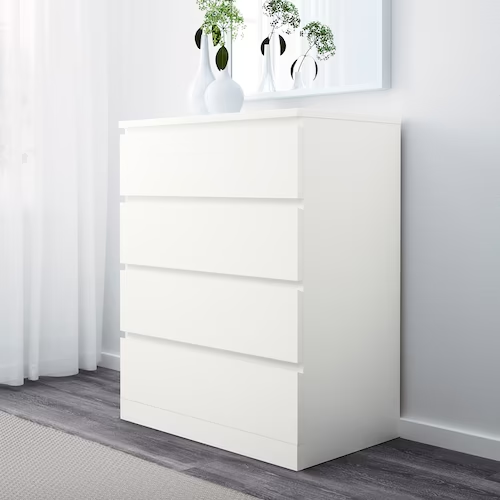 TỦ 4 NGĂN KÉO MALM IKEA- TRẮNG 80x100 cm