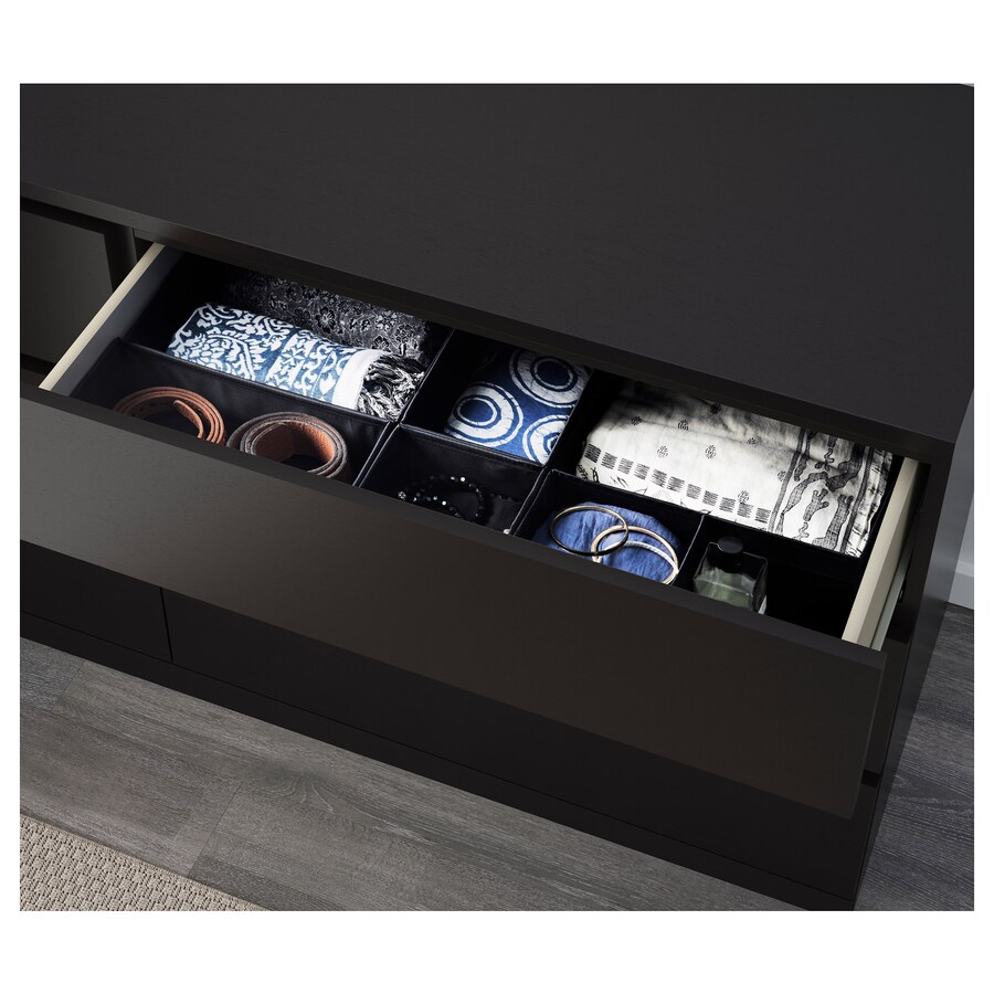 TỦ 6 NGĂN KÉO MALM IKEA - ĐEN NÂU 160x78 cm
