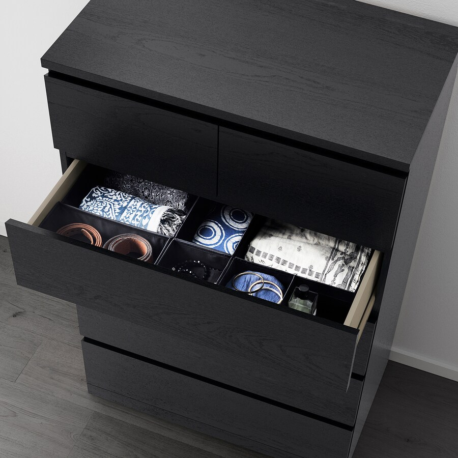 TỦ 6 NGĂN KÉO MALM IKEA - NÂU ĐEN 80x123 cm