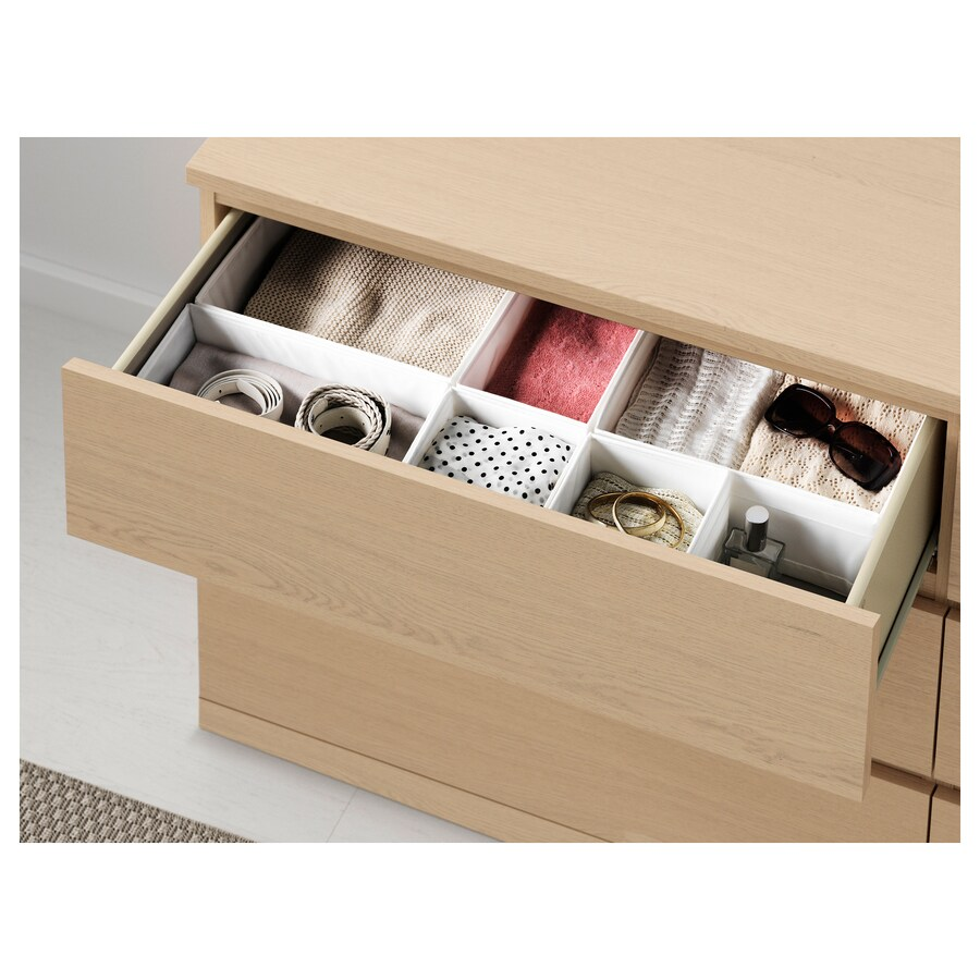 TỦ 6 NGĂN KÉO MALM IKEA - SỒI TRẮNG 160x78 cm