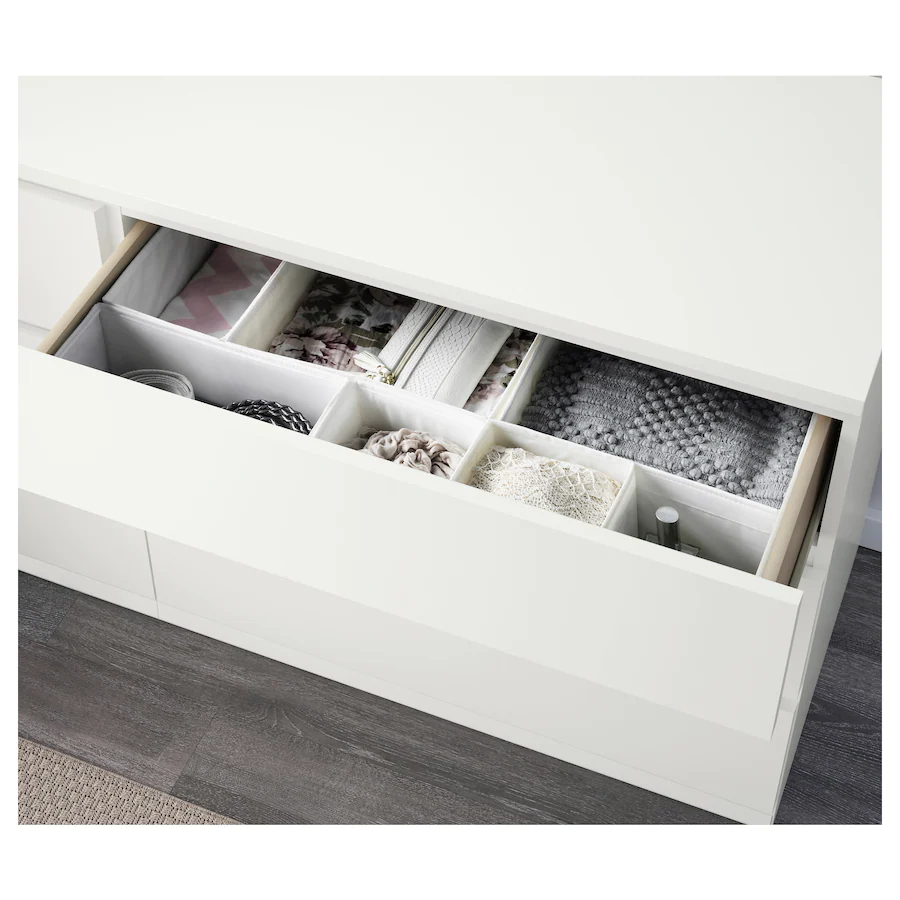 TỦ 6 NGĂN KÉO MALM IKEA - TRẮNG 160x78 cm