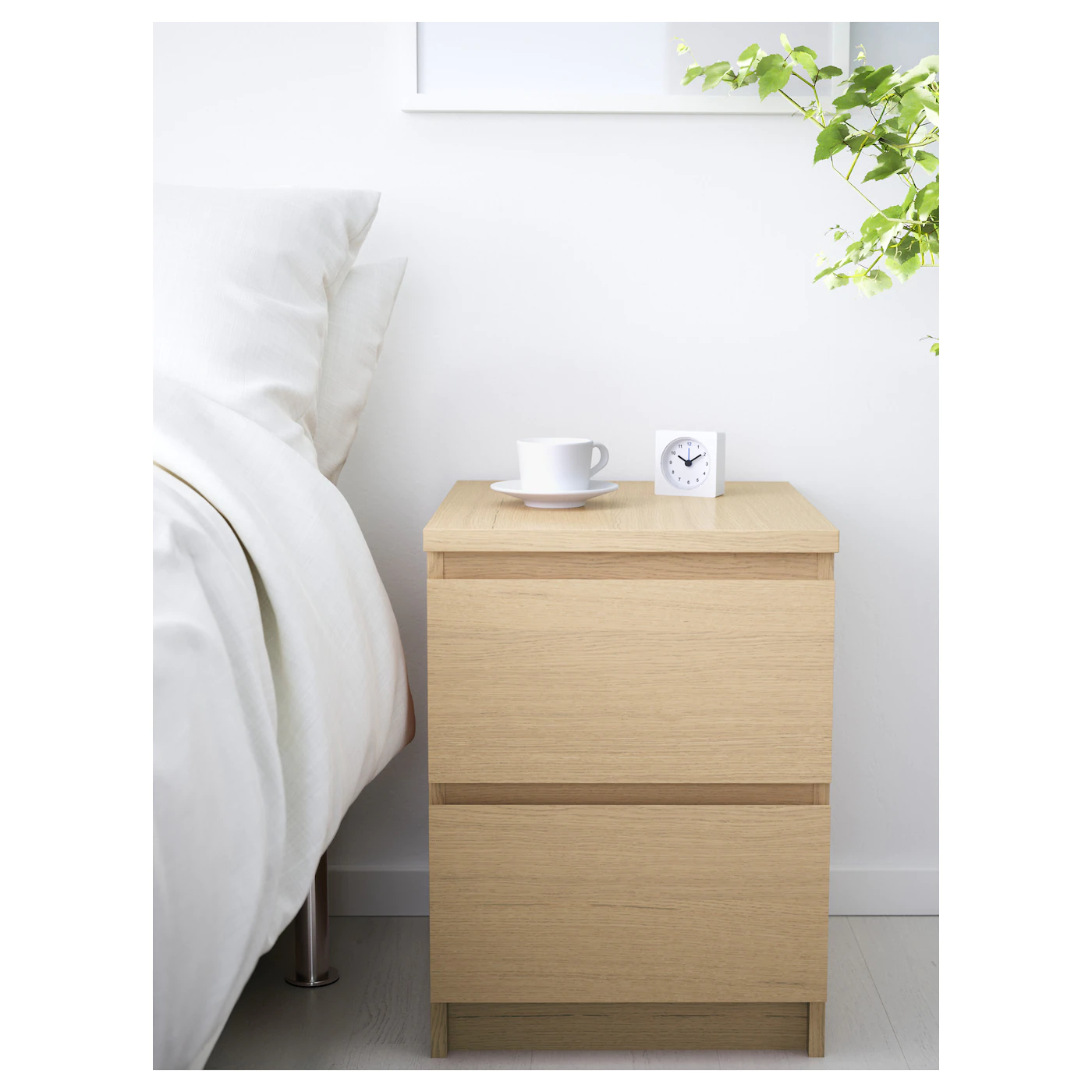 TỦ 2 NGĂN KÉO MALM IKEA - SỒI TRẮNG 40x55 cm