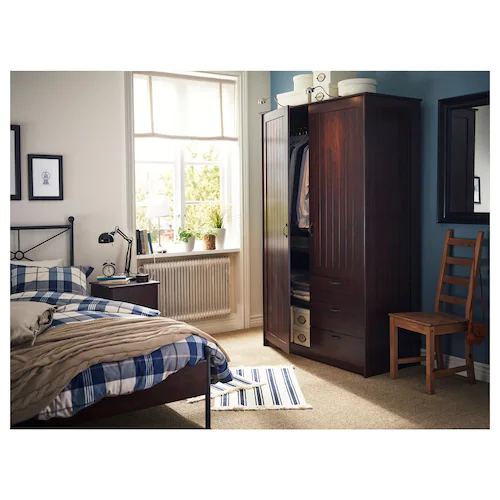 TỦ QUẦN ÁO MUSKEN IKEA - NÂU 124x60x201 cm