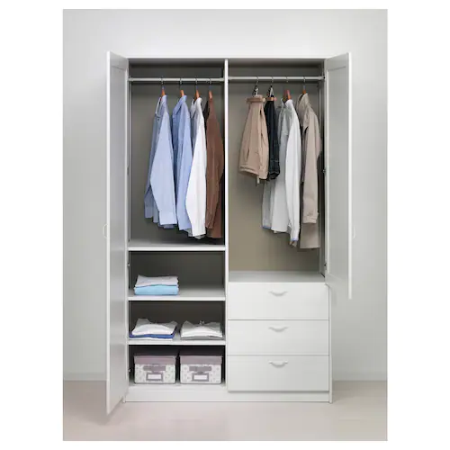 TỦ QUẦN ÁO MUSKEN IKEA - TRẮNG 124x60x201 cm
